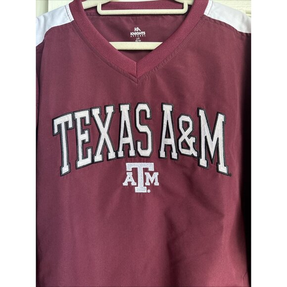 Texas A&M Aggies Knights Apparel Sweatshirt Adult Maroon V Neck Pullover Large - Picture 2 of 8